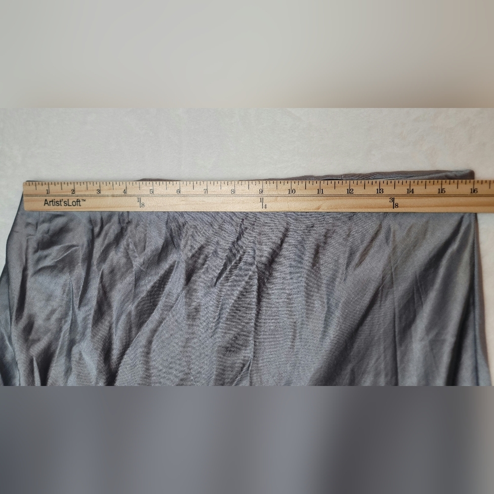 Madewell Bias-Cut Satin Maxi Slip Skirt Size 12 Dusk Gray Elastic Waist Flowy - Picture 5 of 16